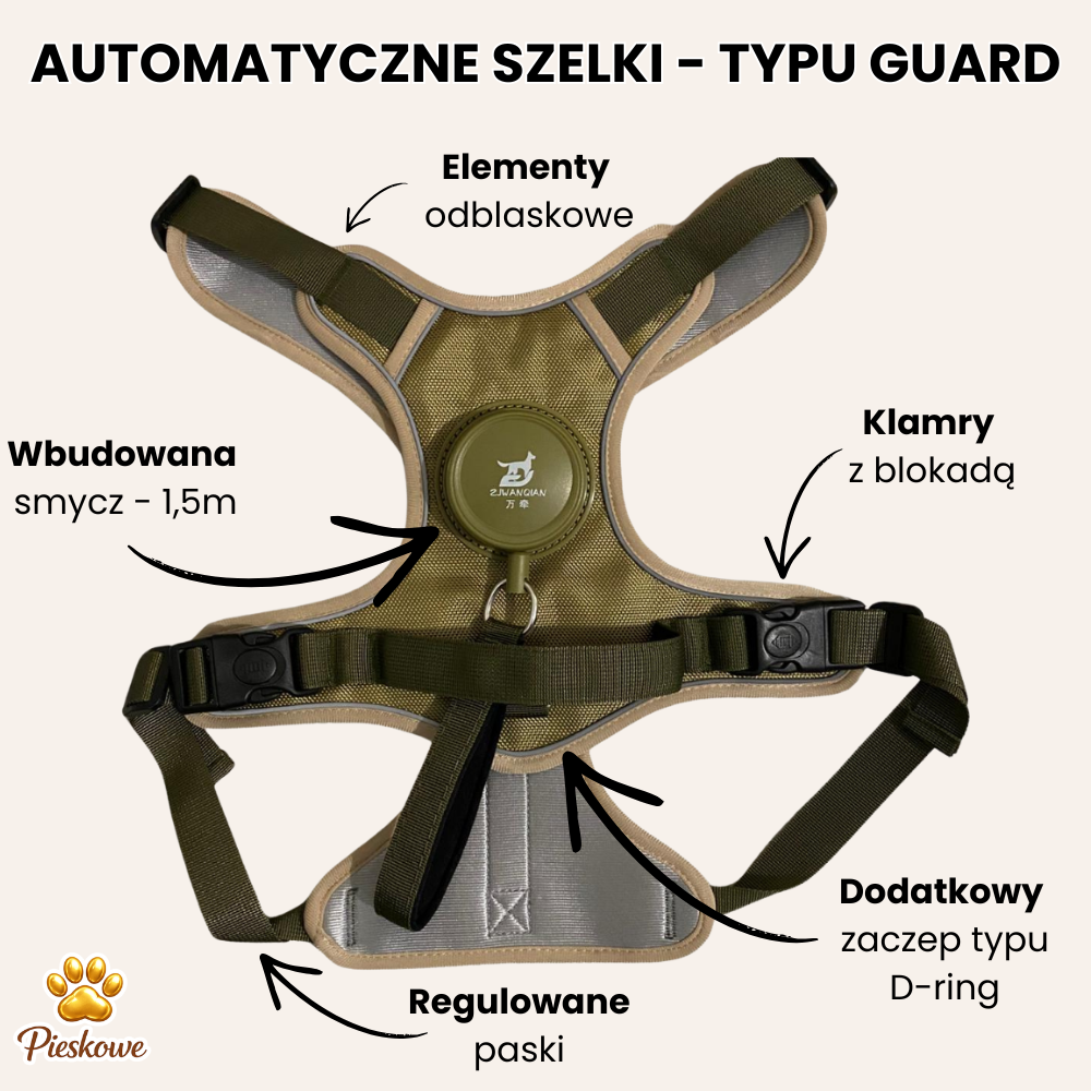 Szelki z wbudowaną smyczą!